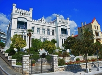 Kavala Townhall Greece Built in  in a Neo-Gothic style as the house of Hungarian merchant Baron Pierre Herzog to resemble a miniature of his old tower