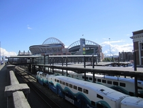 King Street Station and CenturyLink Field Seattle Washington 