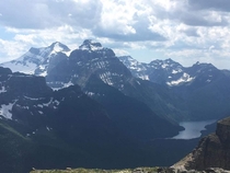 Kintla Peak and Upper Kintla Lake in Glacier NP taken from Akamina Ridge in Waterton Lakes NP 