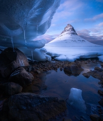 Kirkjufell From beneath the ice Iceland 