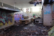 Kitchen in abandoned hospital 