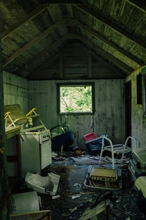 Kitchen of an abandoned bungalow outside of Boston 