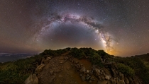 La Palma Roque de los muchachos at night with the full milkyway arch  by jkbsahner
