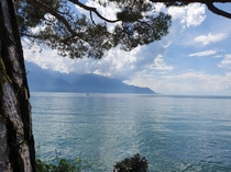 Lac Lman as seen from Montreux Switzerland 