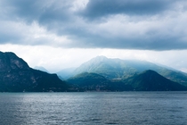Lake Como just before a rainstorm Menaggio Italy 