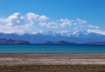 Lake Karakol with Pik Lenin in the distance Tajikistan 