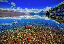 Lake McDonald Glacier National Park early spring  x
