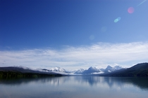 Lake McDonald in the morning Glacier National Park Montana USA 