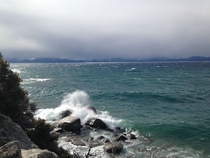 Lake Tahoe before a storm east shore 