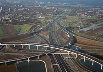 Largest interchange in the Netherlands consisting of four levels Ridderkerk 