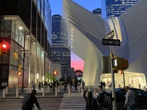 Last drips of light over the Oculus in downtown NYC