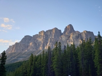 Last light on Castle Mountain Banff Canada 