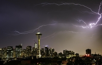Last nights lightning storm over Seattle 