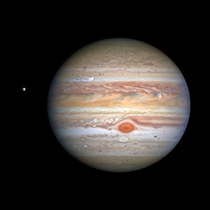 Latest image of Jupiter and Europa clicked by the Hubble Telescope