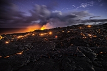 Lava Surface Flow Under the Stars By Bill Shupp - 
