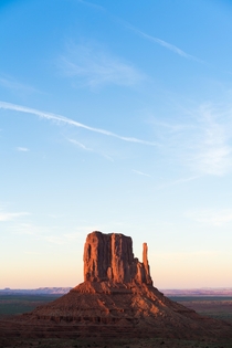 Left Mitten at Sunset Monument Valley Navajo Nation AZUT USA in June  
