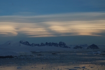 Lenticular clouds and mountains Antarctic Peninsula 