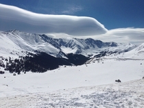 Lenticular clouds over Arapahoe Basin from Loveland Pass - Colorado USA 