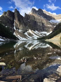 Lesser known Lake Agnes in Banff National Park 