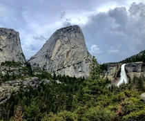 Liberty Cap and Nevada Falls Yosemite National Park 