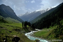 Lidder Stream of Kashmir Himalayas - Pahalgam Jammu and Kashmir OC X