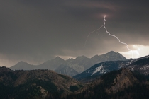 Lightning in Tatra Mountains Poland 