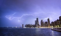 Lightning in the skies above Chicago May   