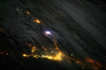 Lightning over Arabian Peninsula taken from ISS 