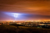 Lightning over my Home City Adelaide Australia 