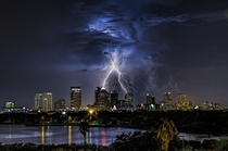 Lightning over Tampa  by Justin Battles