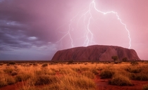 Lightning over Uluru Ayers Rock NT Australia Photo by Christoph Schaarschmidt 