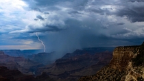 Lightning strike in the Grand Canyon 
