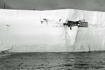Little America III - Admiral Richard Byrds abandoned camp established - on the Ross Ice Shelf of Antarctica photographed in  - Buried in the snow the site of Little America III was carried out to sea in 