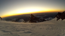 Little Tahoma right before sunrise - Mt Rainier WA  still from GoPro 