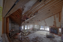 Lobby Inside an Abandoned s Ski Resort in Quebec 