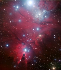 Located in the Monoceros Constellation the Cone Nebula amp Christmas Tree Cluster