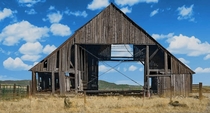 Lone barn on the high prairie  Hand colored