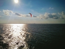 Lone windsurfer in Mobile Bay   OC