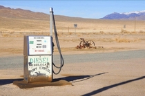 Lonely Abandoned Gas Pump on Highway  The Loneliest Highway in the World NV