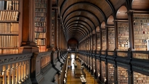Long Room at the Old Library Trinity College in Dublin Ireland 