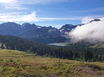 Looking back to Lyman Lakes from Cloudy Pass WA 