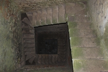 Looking down an abandoned tower