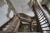 Looking Down an Amazing Staircase Inside a Creepy Abandoned Ontario House 