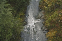 Looking down at the Carbon River in Carbonado WA 