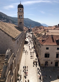 Looking down the Main Street Dubrovnik Old Town Croatia