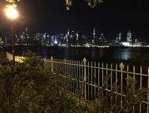 Looking over Manhattan from the Cliffs of Weehawken NJ 