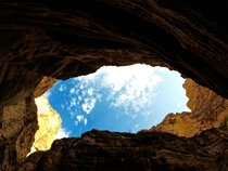 Looking Up Inside the Grand Canyon 
