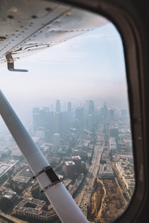 Los Angeles aerial in haze 