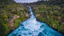 Lovely Blue Huka Falls in New Zealand 