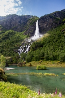 Lovely waterfall near the centre of Flm Norway  photo by M Molde